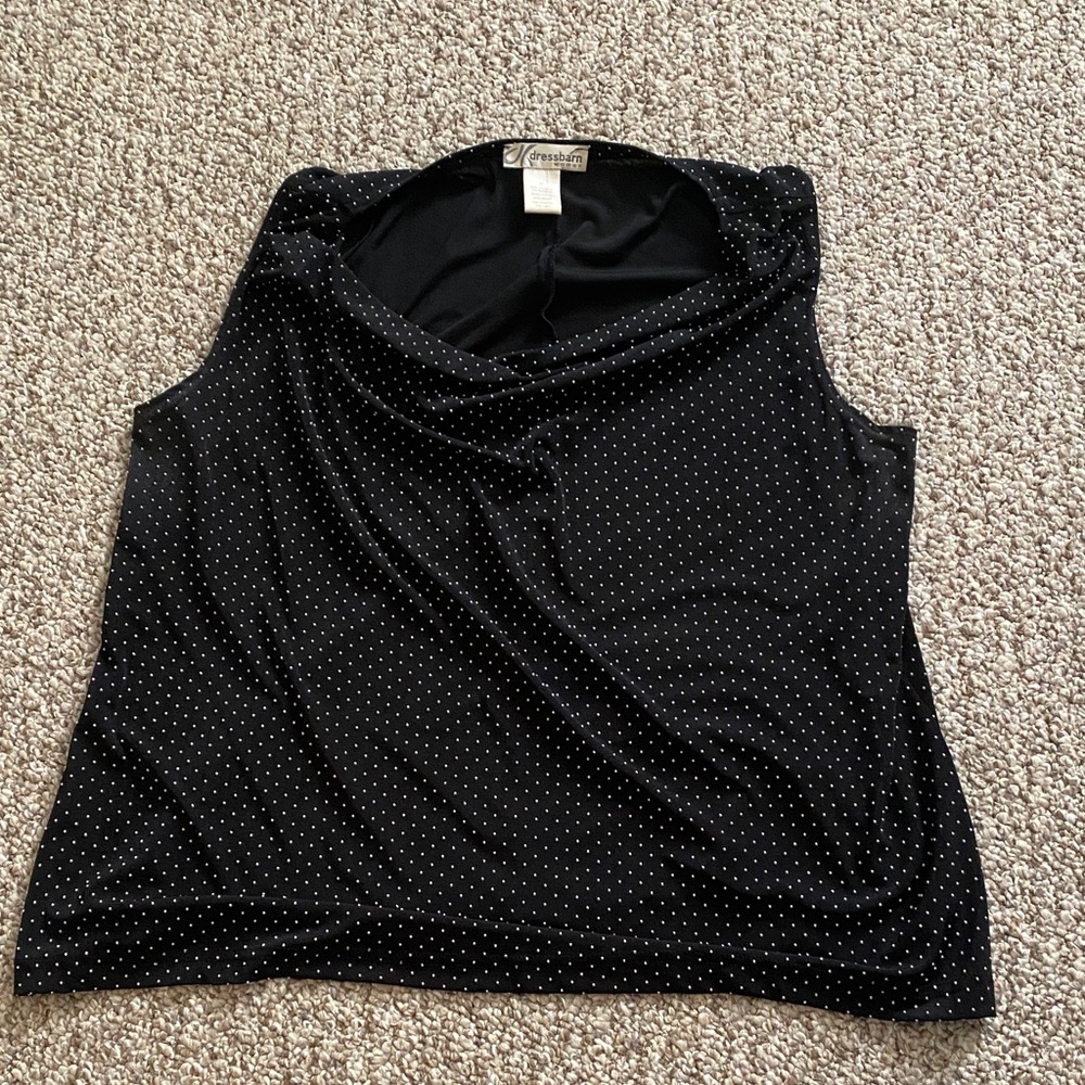 Black Polka Dot Women's Top